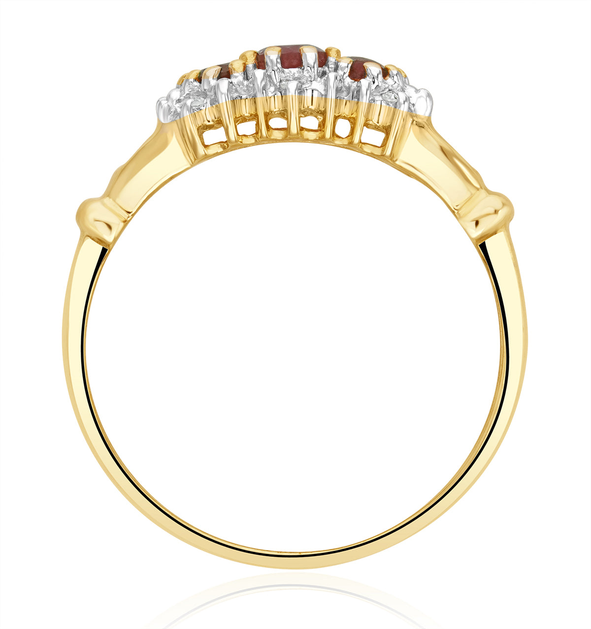 Ruby 0.34ct And Diamond 9K Gold Ring